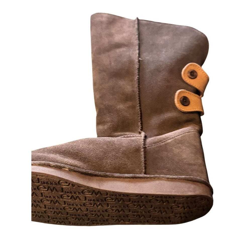 EMU Womens Merino Wool-Lined Brown Suede Boots Button Detailing Size W10 - Picture 7 of 11
